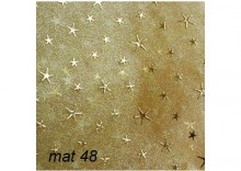 Mat48 Materia kremowo-zota organza ze zotymi gwiazdkami