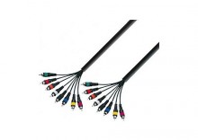 Adam Hall K3 L8 CC 0500 - Multicore Cable 8 x RCA male to 8 x RCA male 5 m