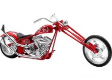Model motocyklu Custom Bike Flame czerwony
