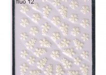 Naklejki 3D FLUO 12 Fluorescencyjne kwiatki patki