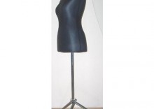 Manekin krawiecki - tors kobiecy krtki czarny - rozmiar 38 na metalowym trjnogu