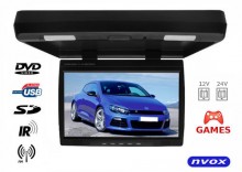 NVOX RF1880D Black Monitor samochodowy podwieszany podsufitowy LCD 18" DVD IR FM USB SD 12V 24V