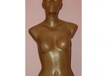 Manekin plastikowy - tors kobiecy krtki z gow, zoty, rozm. 36/38 biust B