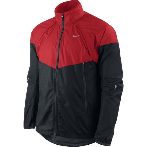 Kurtka do biegania - Nike Shifter Convertible Jacket, kolor: czarny/czerwony