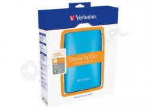 Verbatim Store n Go USB 2.0 Portable Hard Drive 500GB niebieski