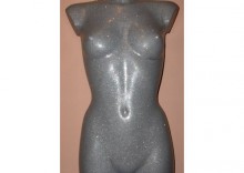 Manekin plastikowy - tors kobiecy prosty, dugi, srebrny, rozm. 36 biust B
