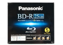 BLU-RAY PANASONIC 25GB/6x Speed/SLIM CASE 5 pack PRINTABLE (ywotno zapisanych danych do 50 lat, H