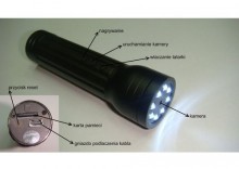 Mini kamera dyktafon podsłuch ukryta w latarce LED