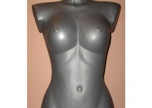 Manekin plastikowy - tors kobiecy krtki srebrny, rozm. 40 biust C