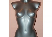 Manekin plastikowy - tors kobiecy krtki - srebrny, rozm. 36 biust B