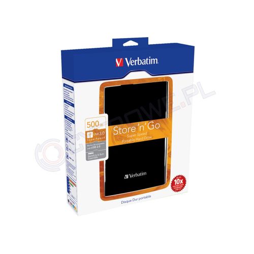 Verbatim Store n Go USB 3.0 Portable Hard Drive 500GB czarny