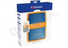 Verbatim Store n Go USB 2.0 Portable Hard Drive 320GB niebieski
