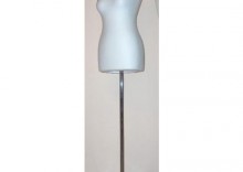 Manekin krawiecki - tors kobiecy krótki ecru - rozmiar 38 na metalowym stojaku zawijanym