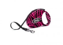 Flexi Fashion Small S Pink Zebra smycz automatyczna taśma 3m dla psów do 12kg