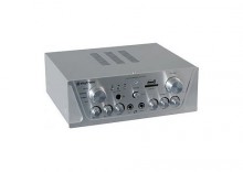 Skytronic Wzmacniacz karaoke FM / USB / SD / Rem (srebrny)