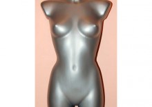 Manekin plastikowy Jessy - tors kobiecy prosty, dugi, srebrny, rozm. 36/38 biust B