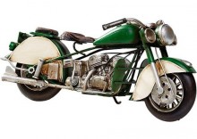 Retro motocykl model w kolorze zielonym