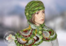 w kolorach zieleni Freeform crochet